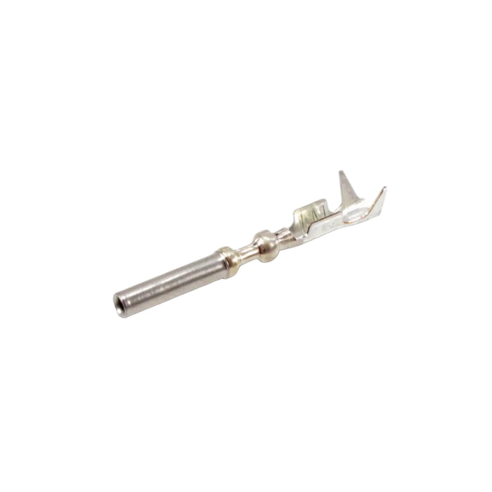 A small metallic electrical connector or terminal piece shown on a plain white background.