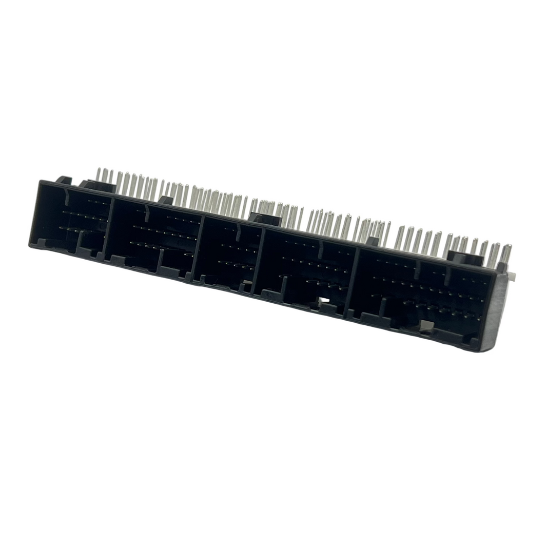 Black electronic component on a white background