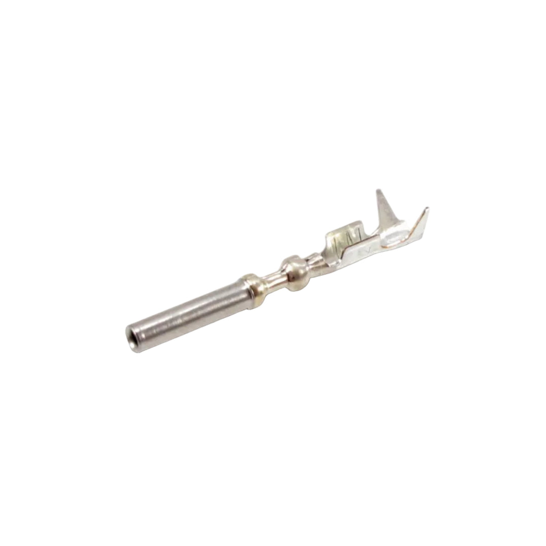 A small metallic electrical connector or terminal piece shown on a plain white background.
