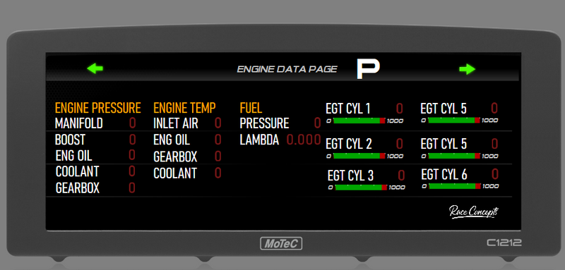 Motec Display Creator Engine Data Dash